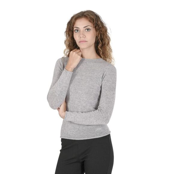 Crown of Edinburgh Cashmere Cashmere Crew Neck Jumper Light Grey Women Grigio - Picture 5 of 7